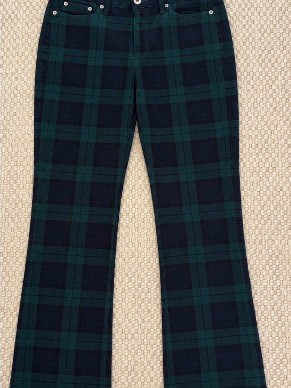 Vineyard Vines Green Navy Plaid Bootcut Pants Size 30.